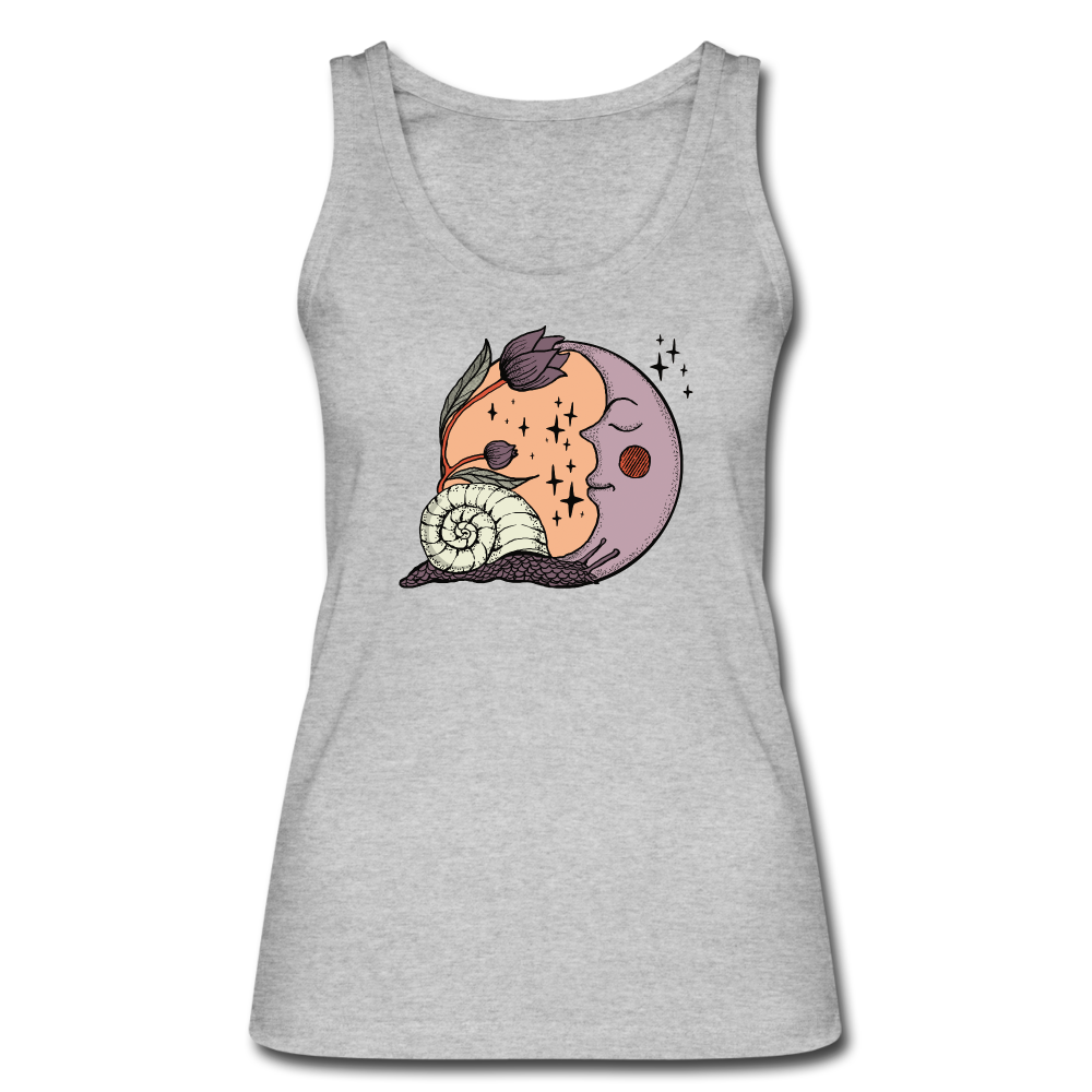 Frauen Bio Tank Top - “Cottagecore_Schnecke und Mond” - Grau meliert