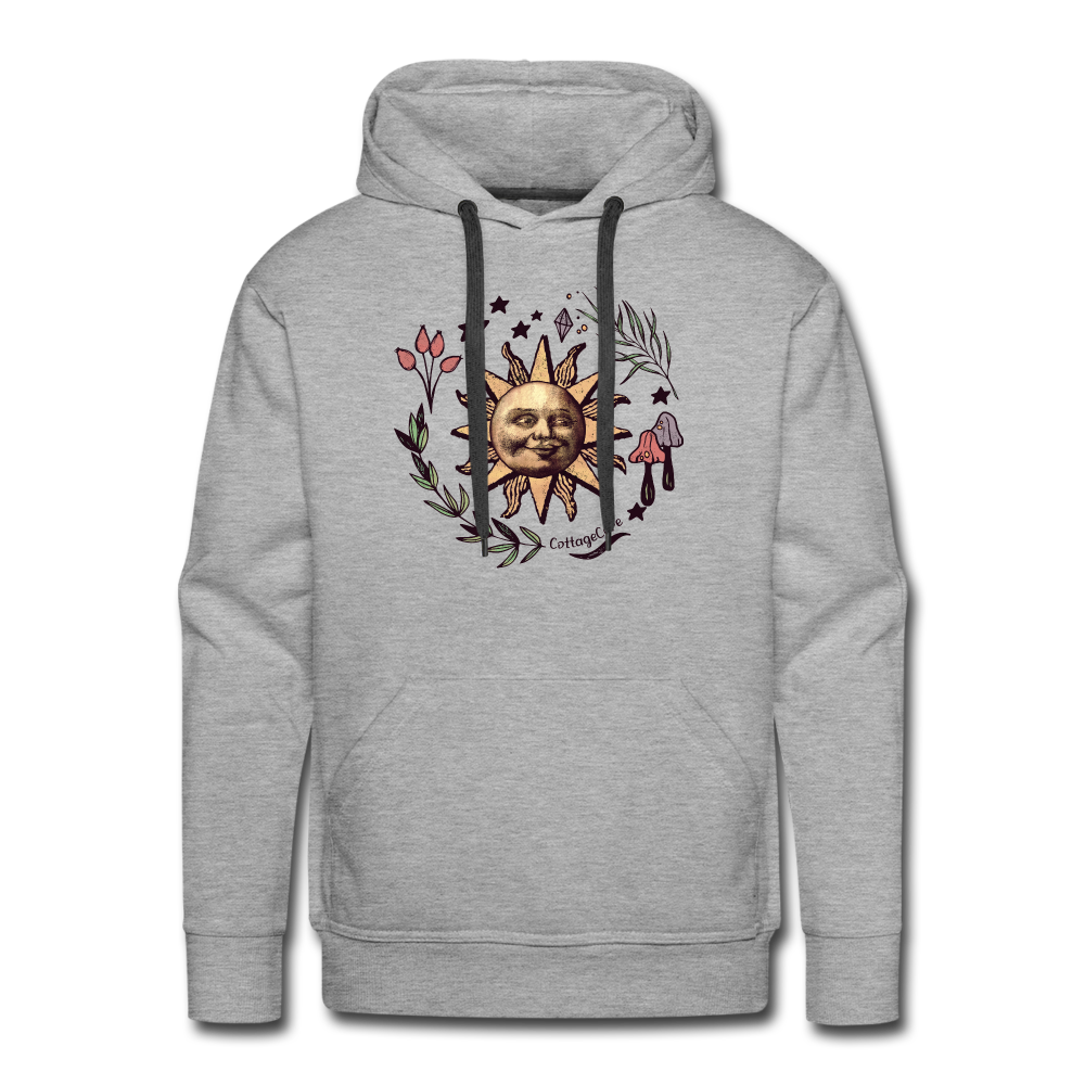 Men’s Premium Hoodie - “Cottagecore_Die Sonne lacht” - Grau meliert
