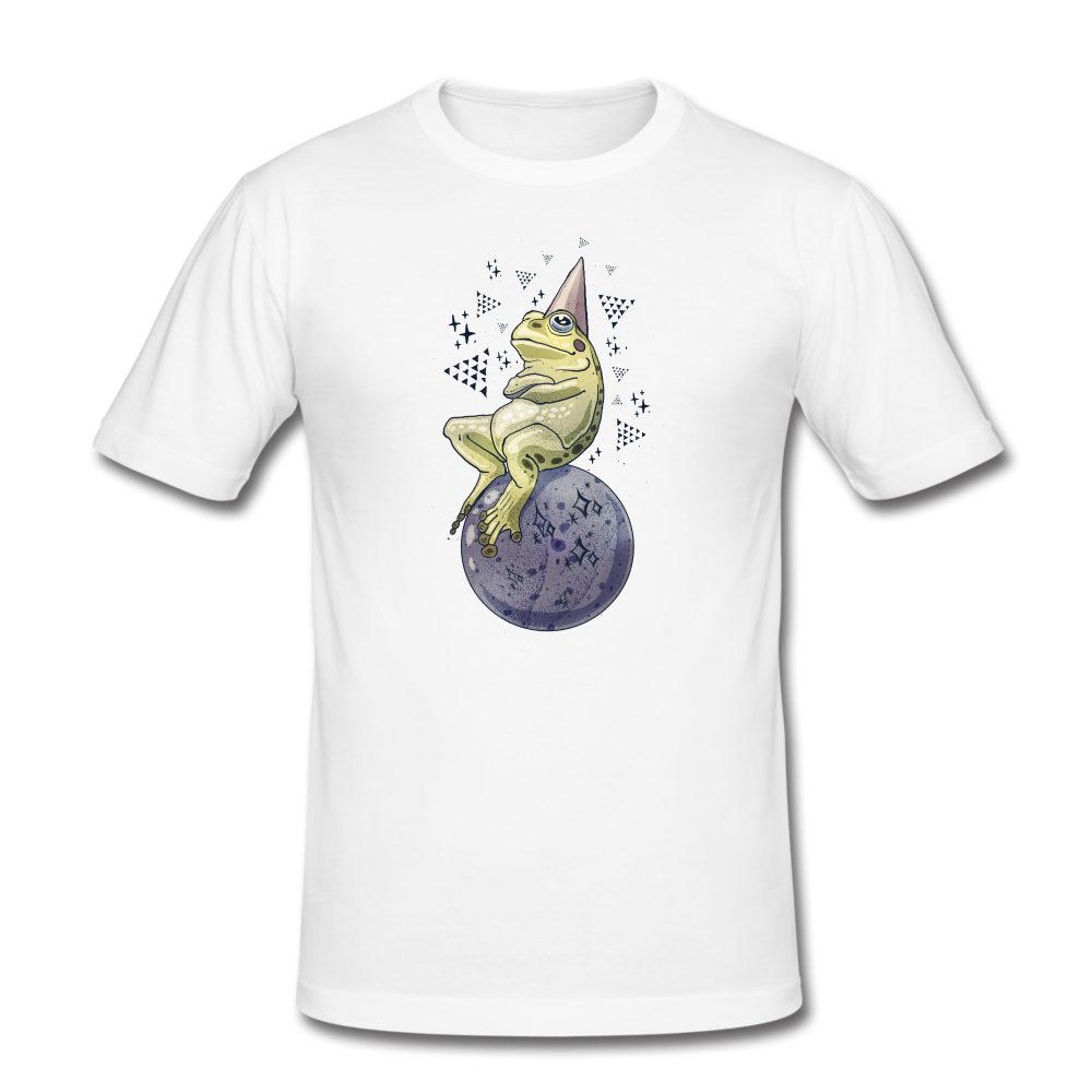 Männer Slim Fit T-Shirt - "Magic Frog" - Weiß