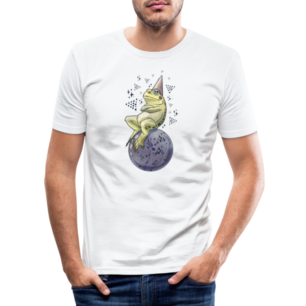 Männer Slim Fit T-Shirt - "Magic Frog" - Weiß