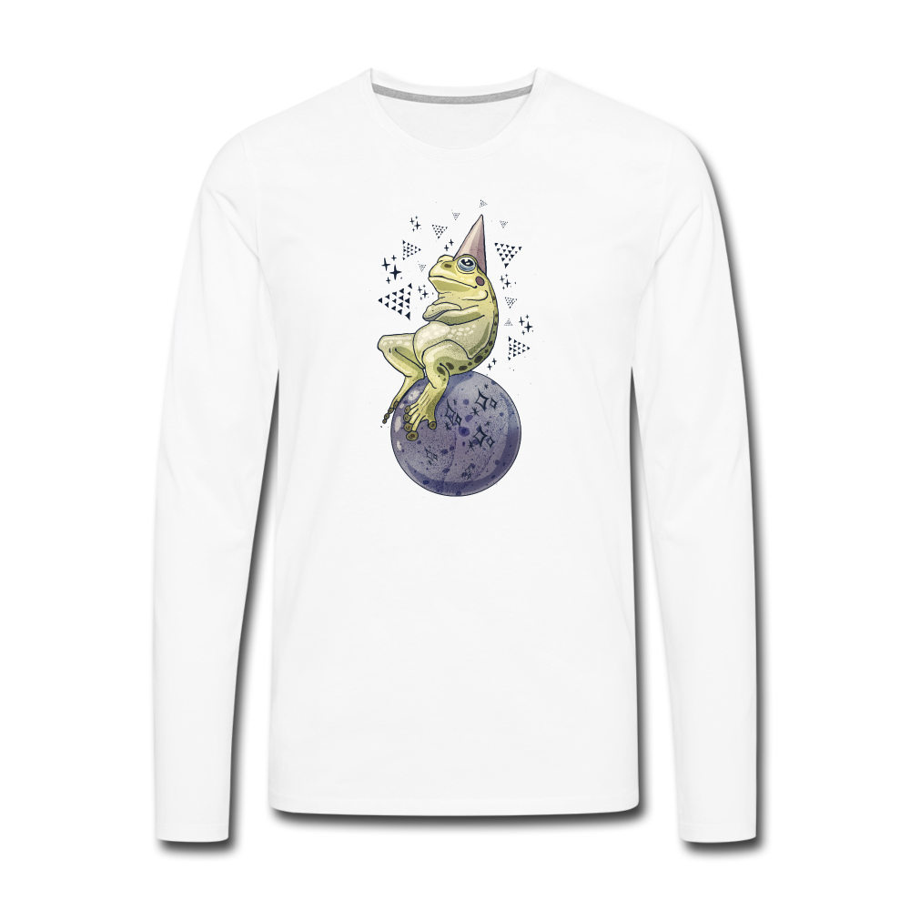 Männer Premium Langarmshirt - "Magic Frog" - Weiß