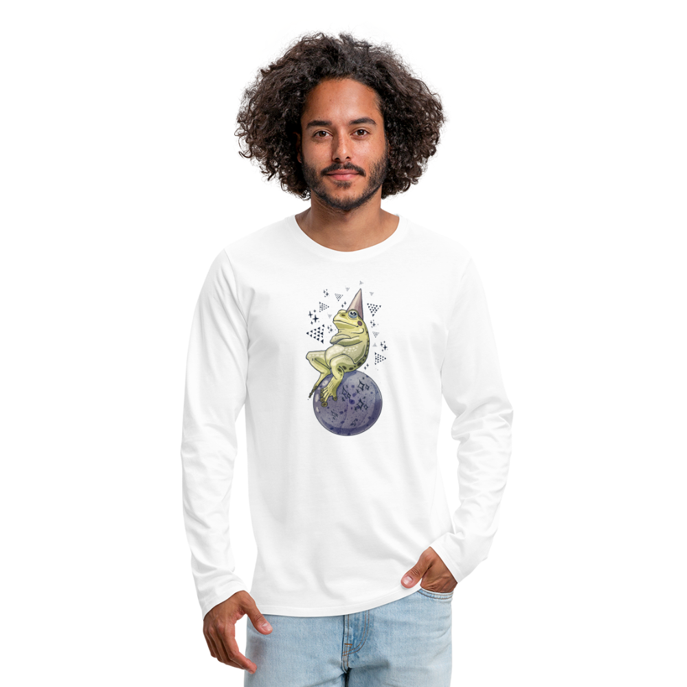 Männer Premium Langarmshirt - "Magic Frog" - Weiß