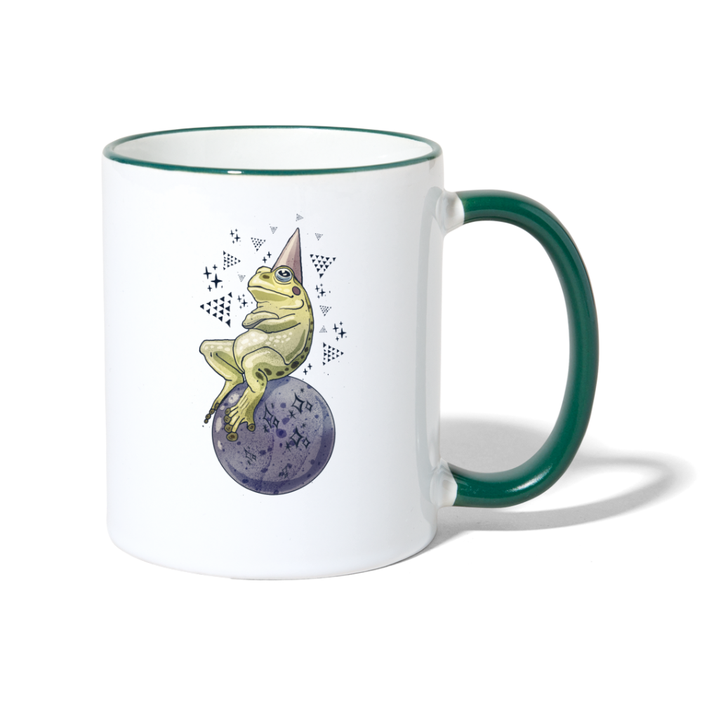 Tasse zweifarbig - "Magic Frog" - Weiß/Dunkelgrün
