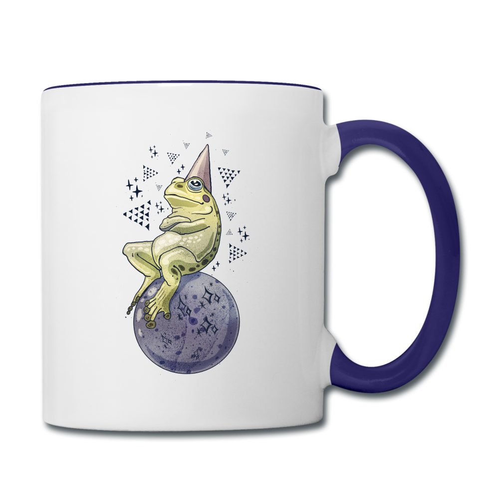 Tasse zweifarbig - "Magic Frog" - Weiß/Kobaltblau