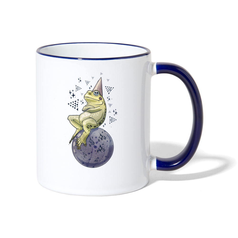 Tasse zweifarbig - "Magic Frog" - Weiß/Kobaltblau