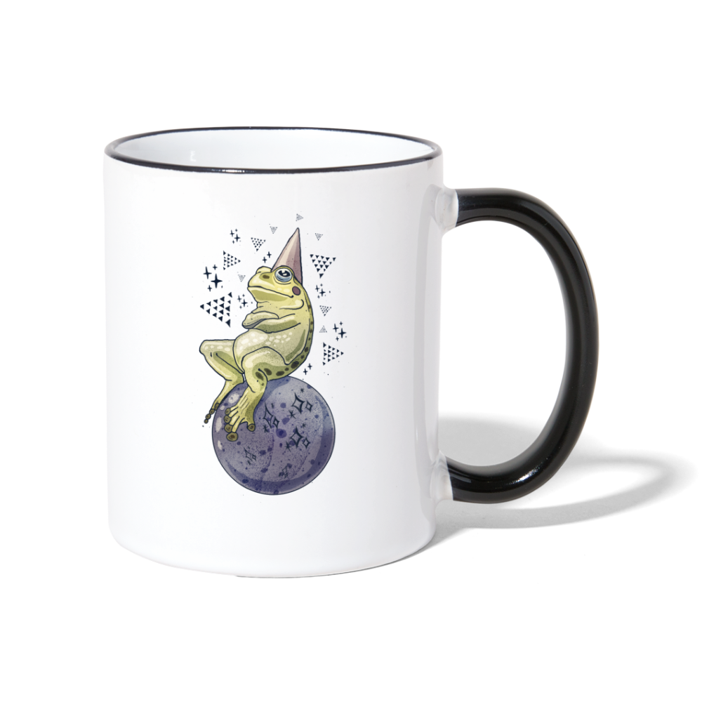Tasse zweifarbig - "Magic Frog" - Weiß/Schwarz