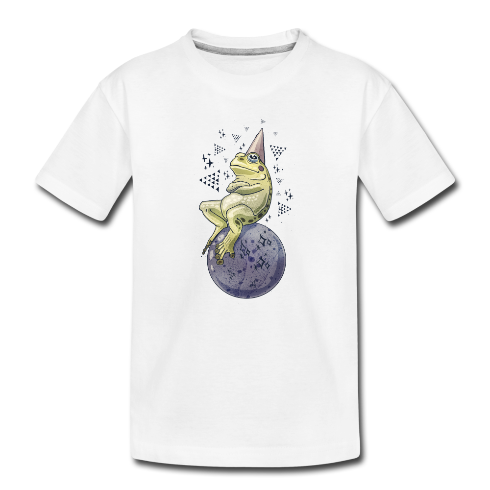 Kinder Premium Bio T-Shirt - "Magic Frog" - Weiß