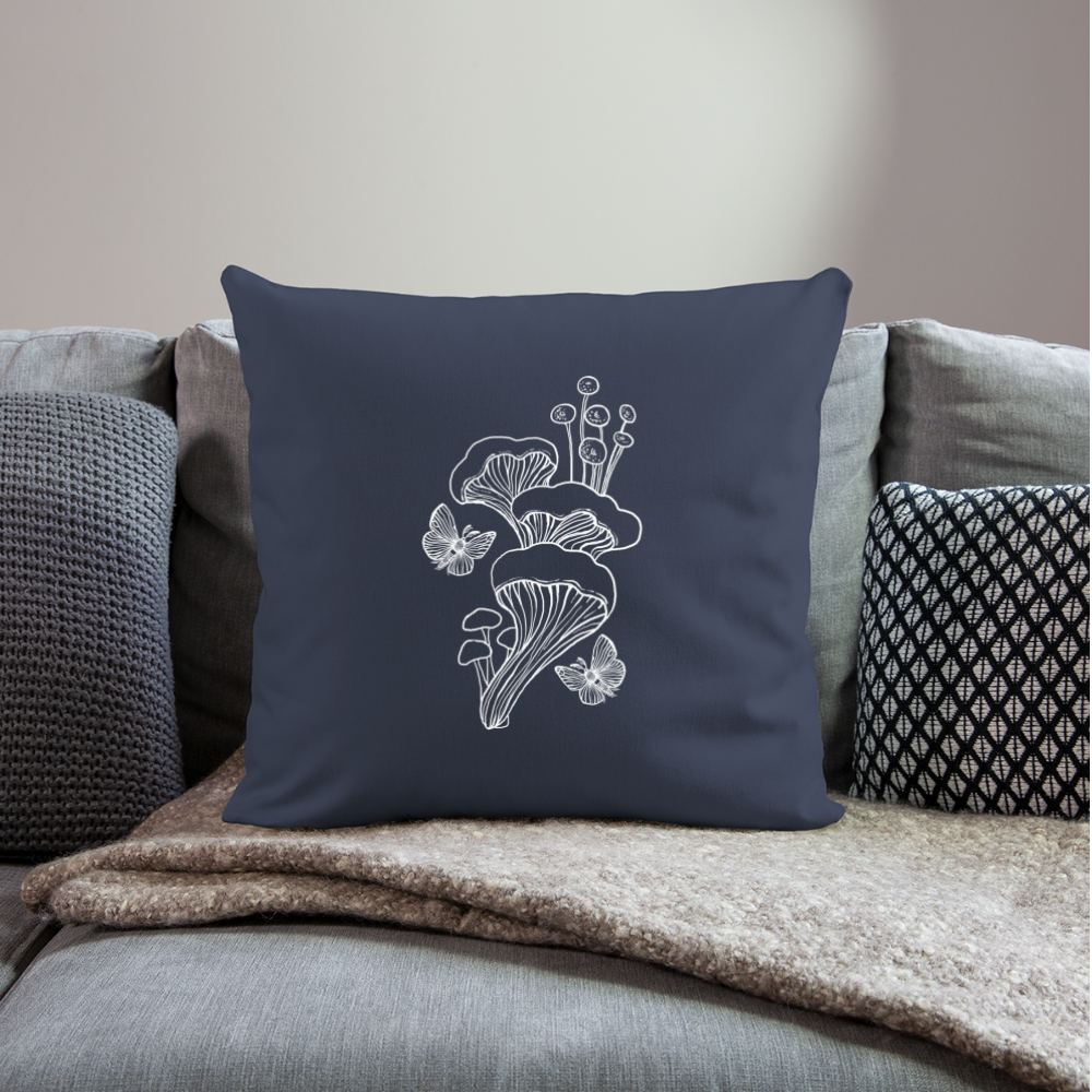 Sofakissen mit Füllung 44 x 44 cm - “Goblincore_Tanz der Motten” - Navy