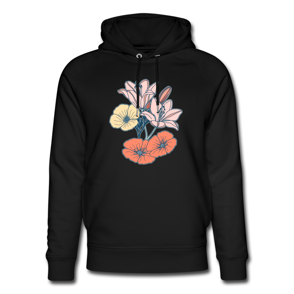 Unisex Bio-Hoodie “Some Flowers” - Schwarz