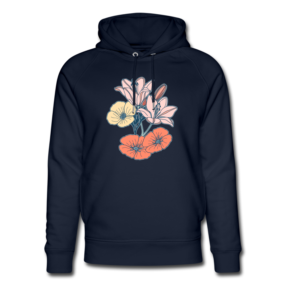 Unisex Bio-Hoodie “Some Flowers” - Navy