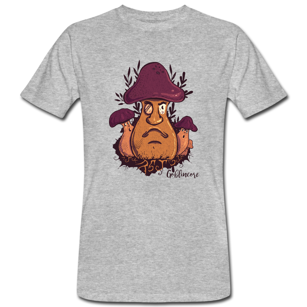 Männer Bio-T-Shirt - “Goblincore_Grummelpilz” - Grau meliert