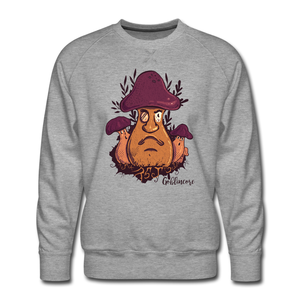 Männer Premium Pullover - “Goblincore_Grummelpilz” - Grau meliert