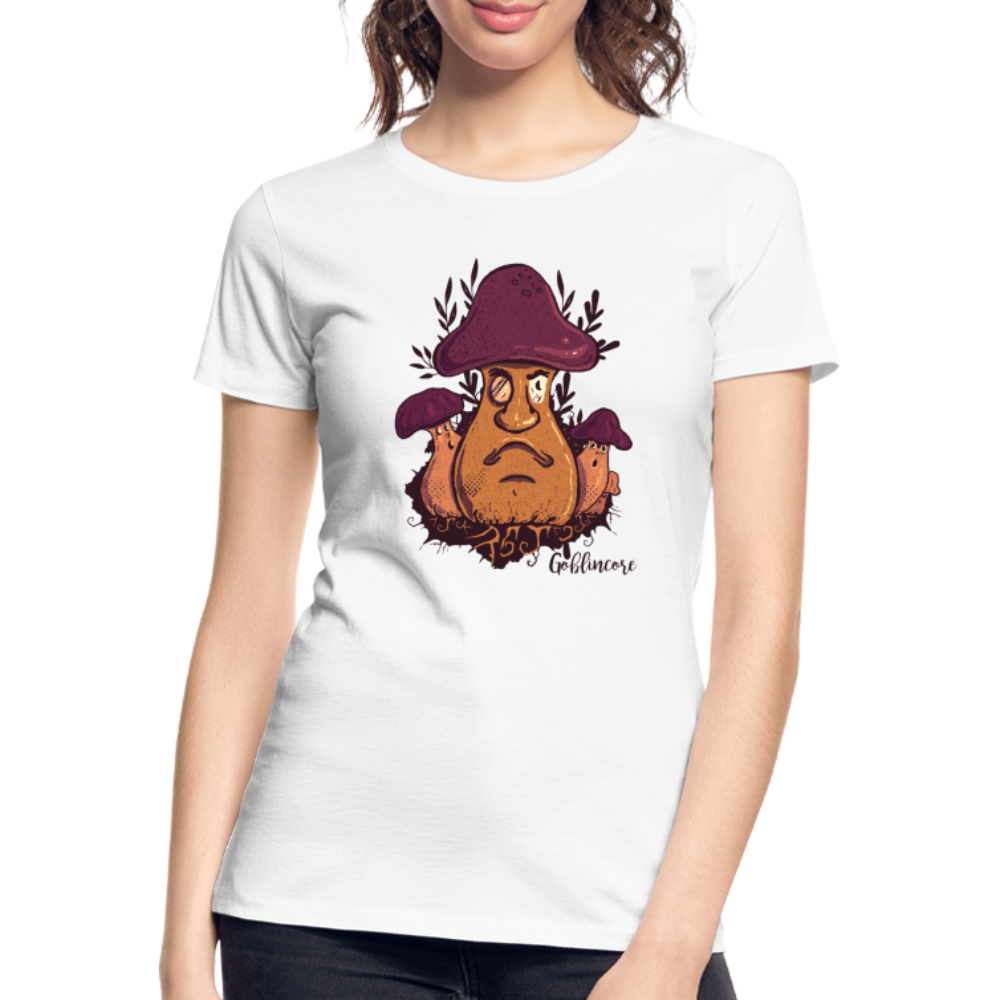 Frauen Premium Bio T-Shirt - “Goblincore_Grummelpilz” - Weiß