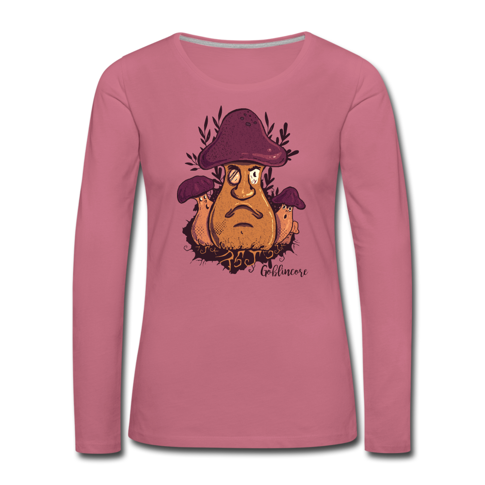 Frauen Premium Langarmshirt - “Goblincore_Grummelpilz” - Malve