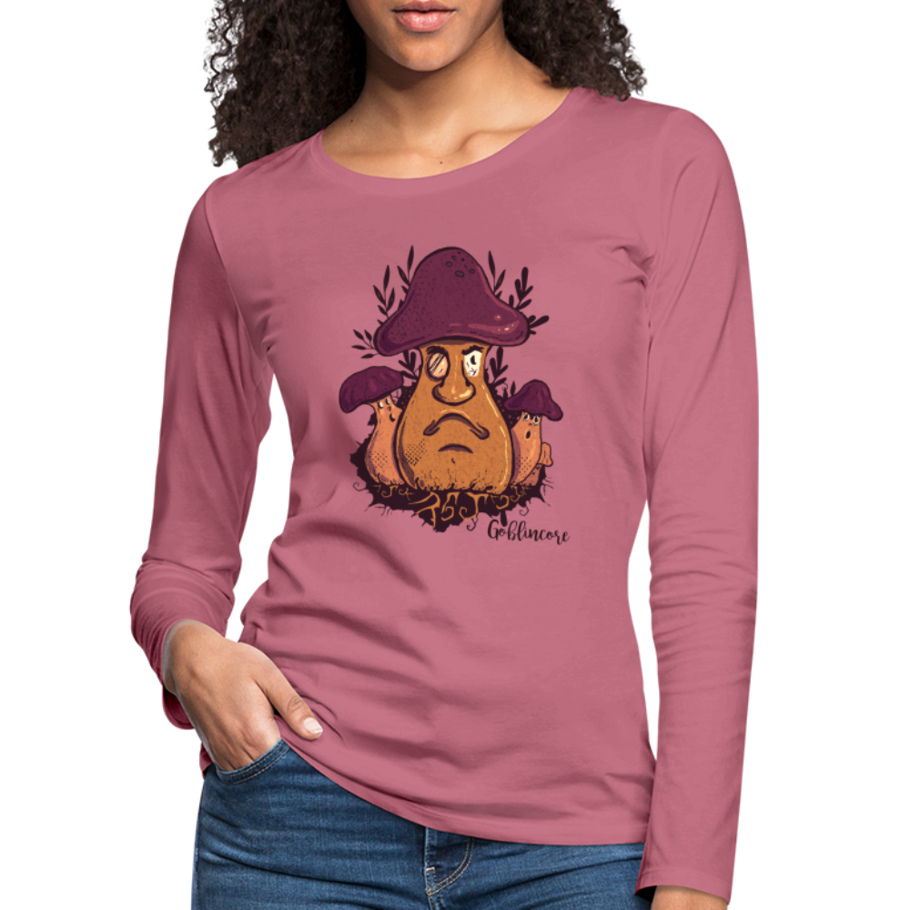 Frauen Premium Langarmshirt - “Goblincore_Grummelpilz” - Malve