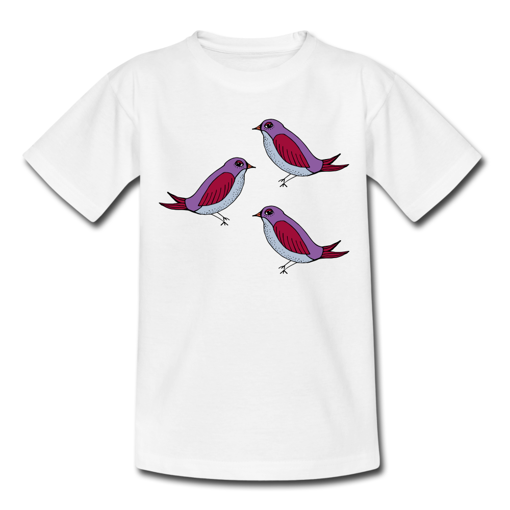 Teenager T-Shirt - “Drei Amseln” - Weiß
