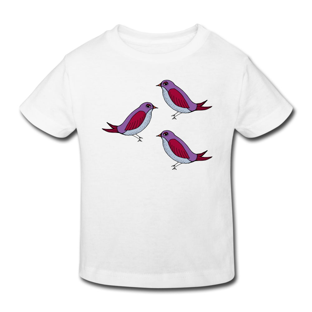 Kinder Bio-T-Shirt - “Drei Amseln” - Weiß
