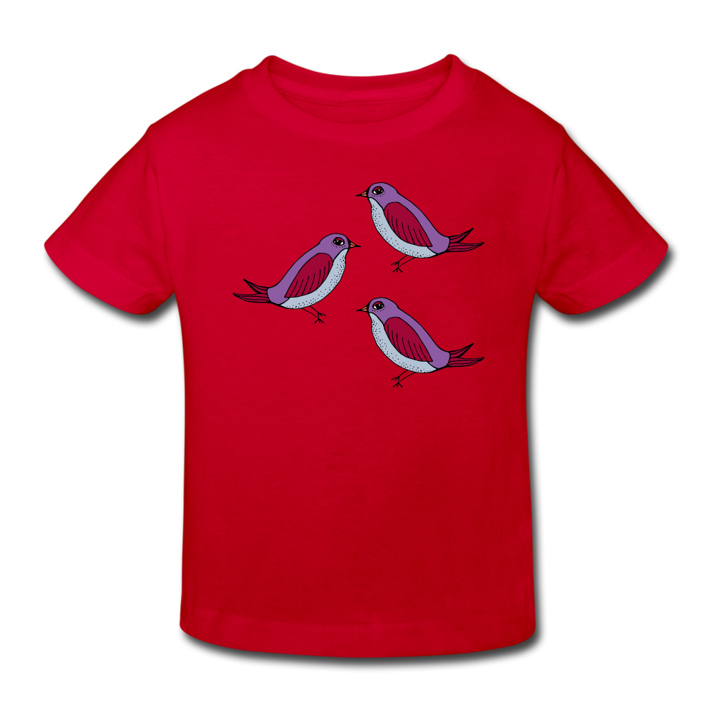 Kinder Bio-T-Shirt - “Drei Amseln” - Rot