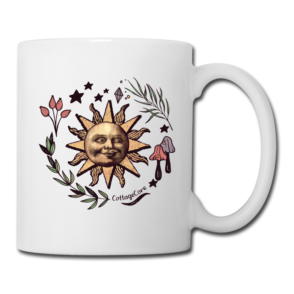 Tasse - Cottagecore - Die Sonne lacht - Weiß