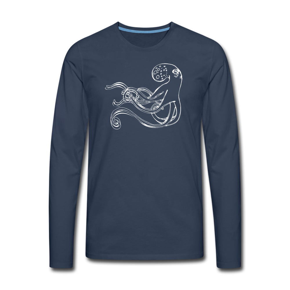 Männer Premium Langarmshirt - “Shaky Kraken” - Navy