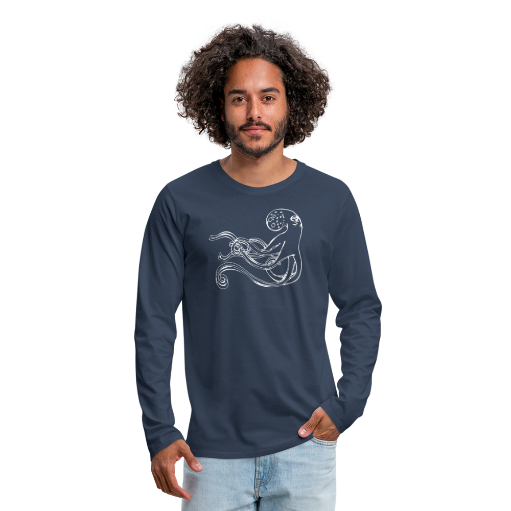 Männer Premium Langarmshirt - “Shaky Kraken” - Navy