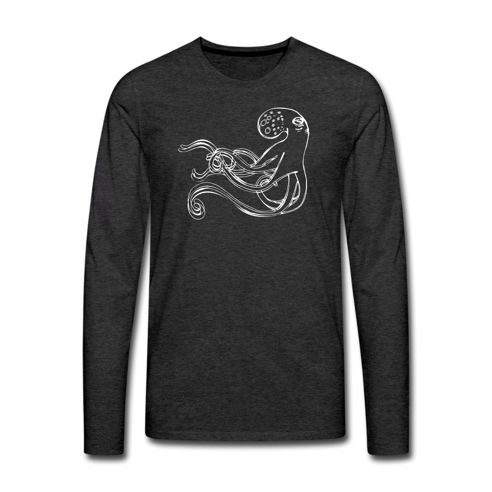Männer Premium Langarmshirt - “Shaky Kraken” - Anthrazit