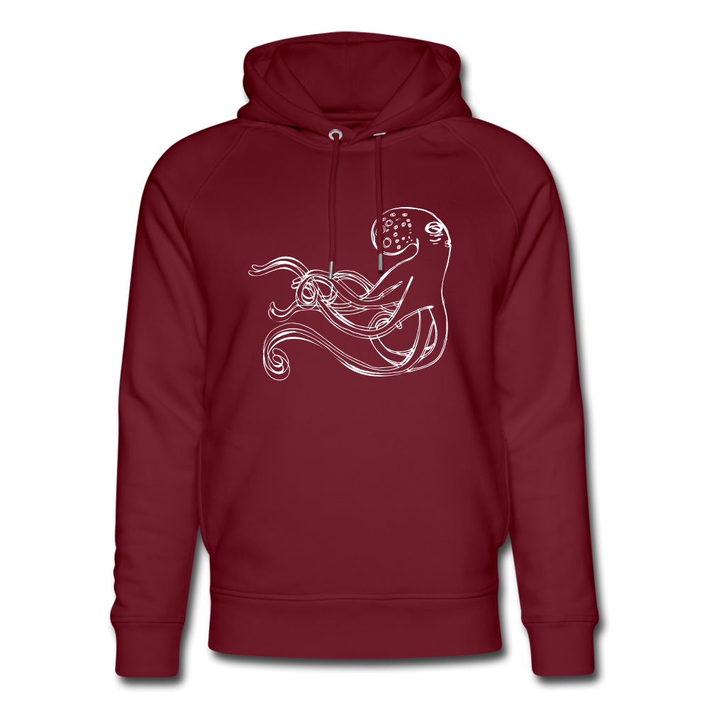 Unisex Bio-Hoodie - “Shaky Kraken” - Burgunderrot