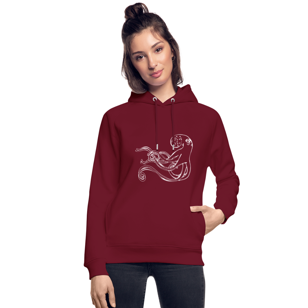 Unisex Bio-Hoodie - “Shaky Kraken” - Burgunderrot