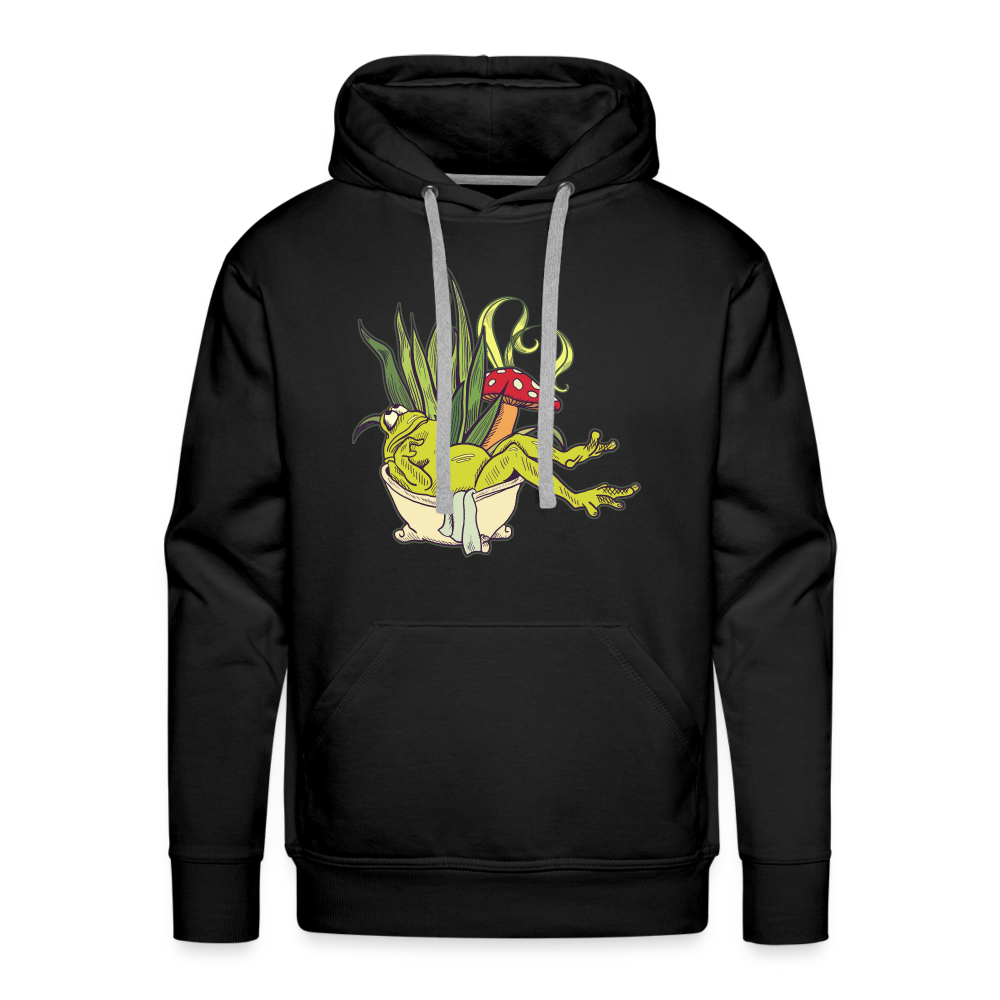 Men’s Premium Hoodie - “Cottagecore_Frosch in der Wanne” - Schwarz