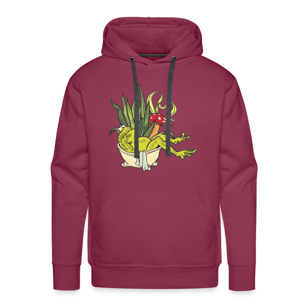 Men’s Premium Hoodie - “Cottagecore_Frosch in der Wanne” - Bordeaux