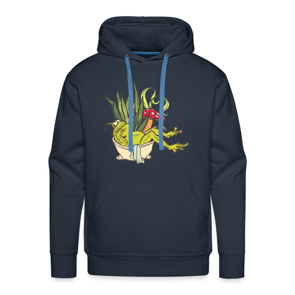 Men’s Premium Hoodie - “Cottagecore_Frosch in der Wanne” - Navy