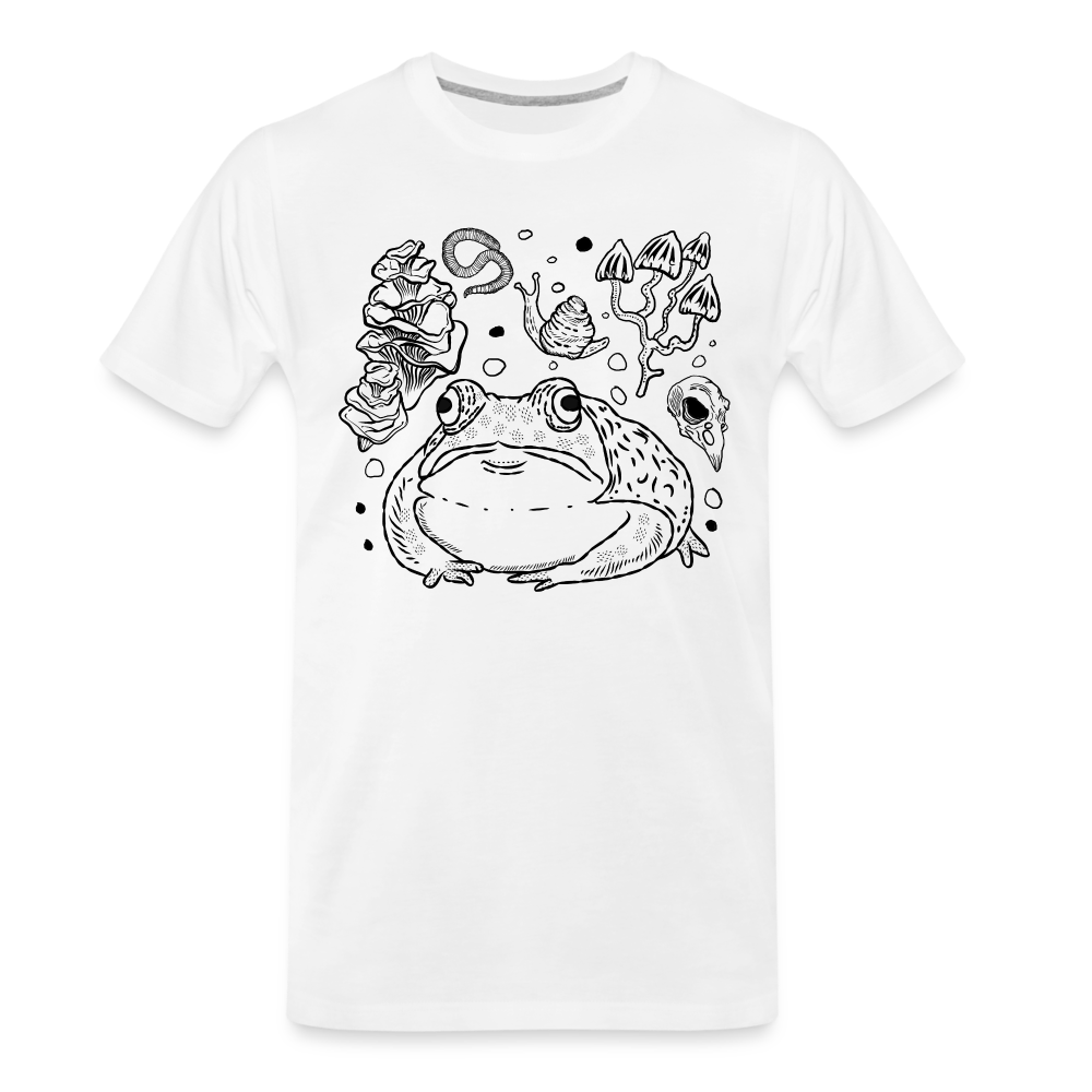 Männer Premium Bio T-Shirt - “Goblincore Sammelsurium” - Weiß