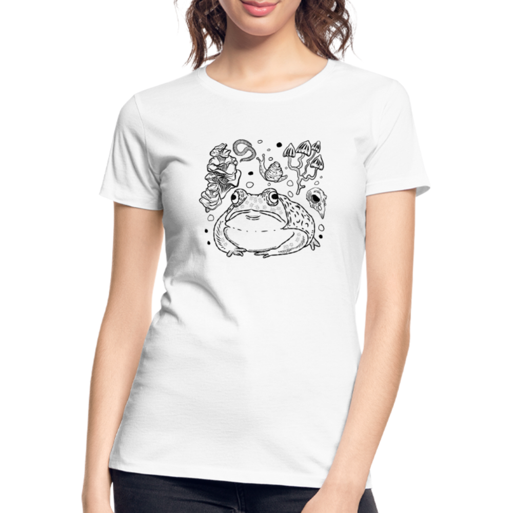 Frauen Premium Bio T-Shirt - “Goblincore Sammelsurium” - Weiß
