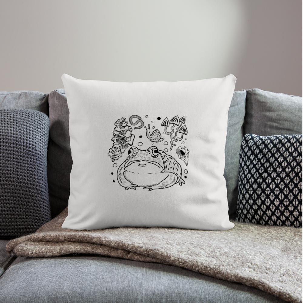 Sofakissen mit Füllung 44 x 44 cm - “Goblincore Sammelsurium” - Naturweiß