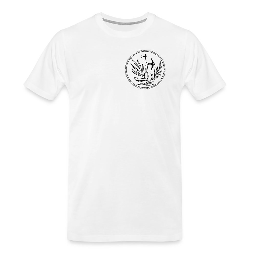 Männer Premium Bio T-Shirt - “Two Birds” - Weiß