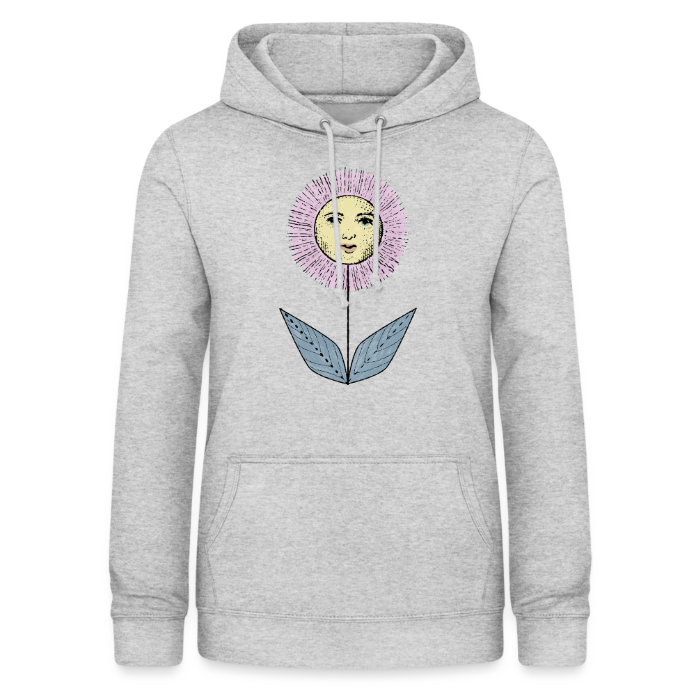 Frauen Hoodie - “Grow the Sun” - Hellgrau meliert