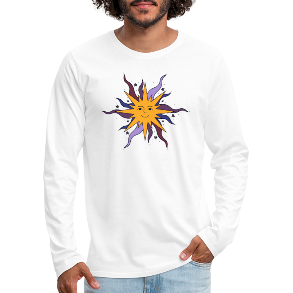 Männer Premium Langarmshirt - “Warme Sonne” - white