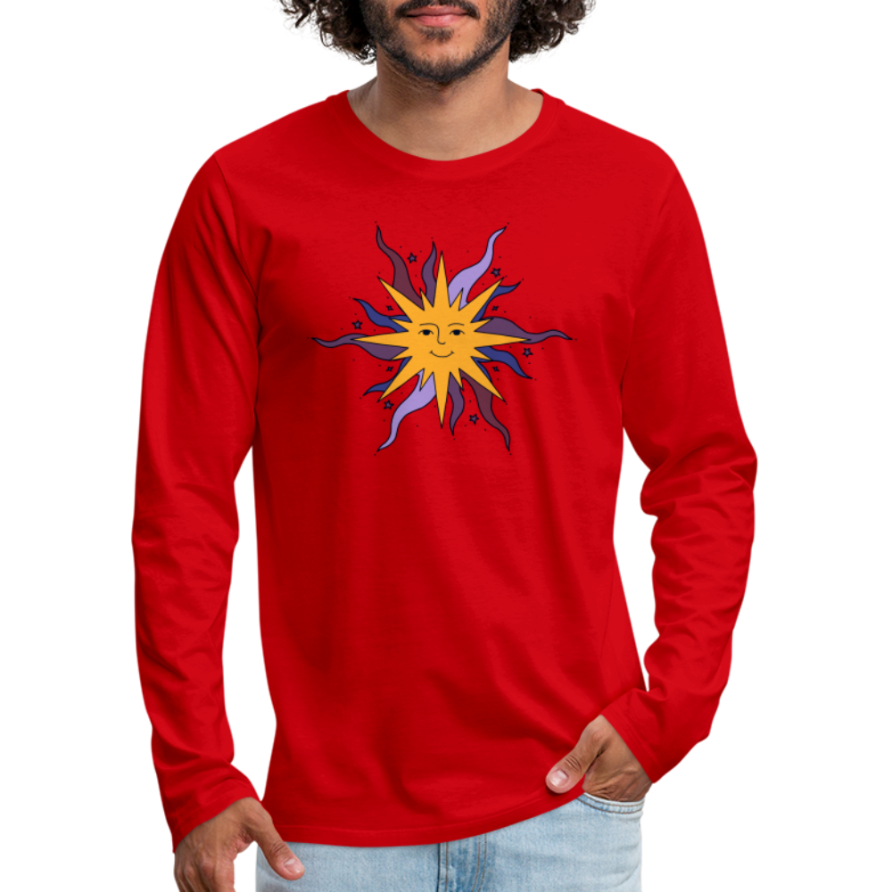 Männer Premium Langarmshirt - “Warme Sonne” - Rot