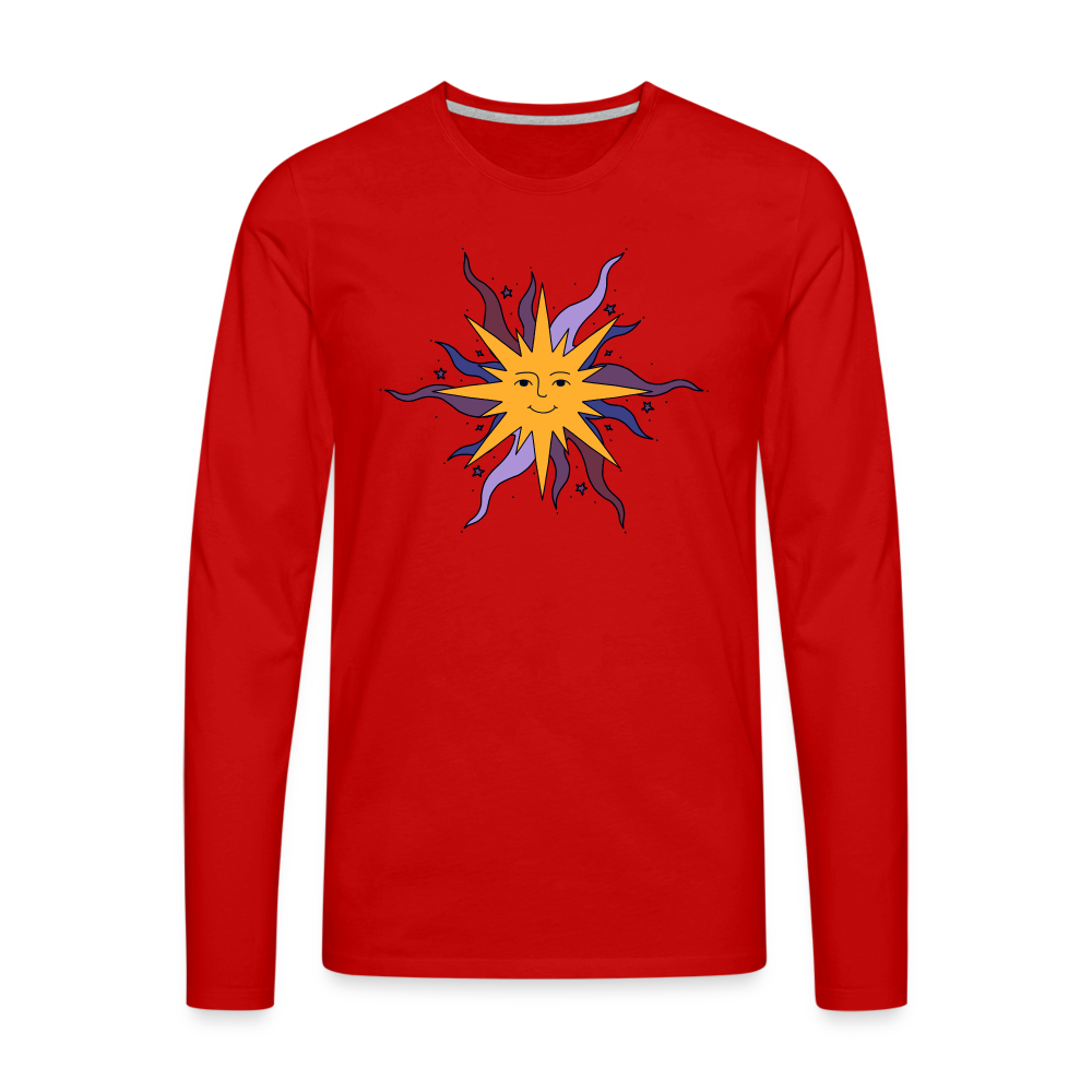 Männer Premium Langarmshirt - “Warme Sonne” - Rot