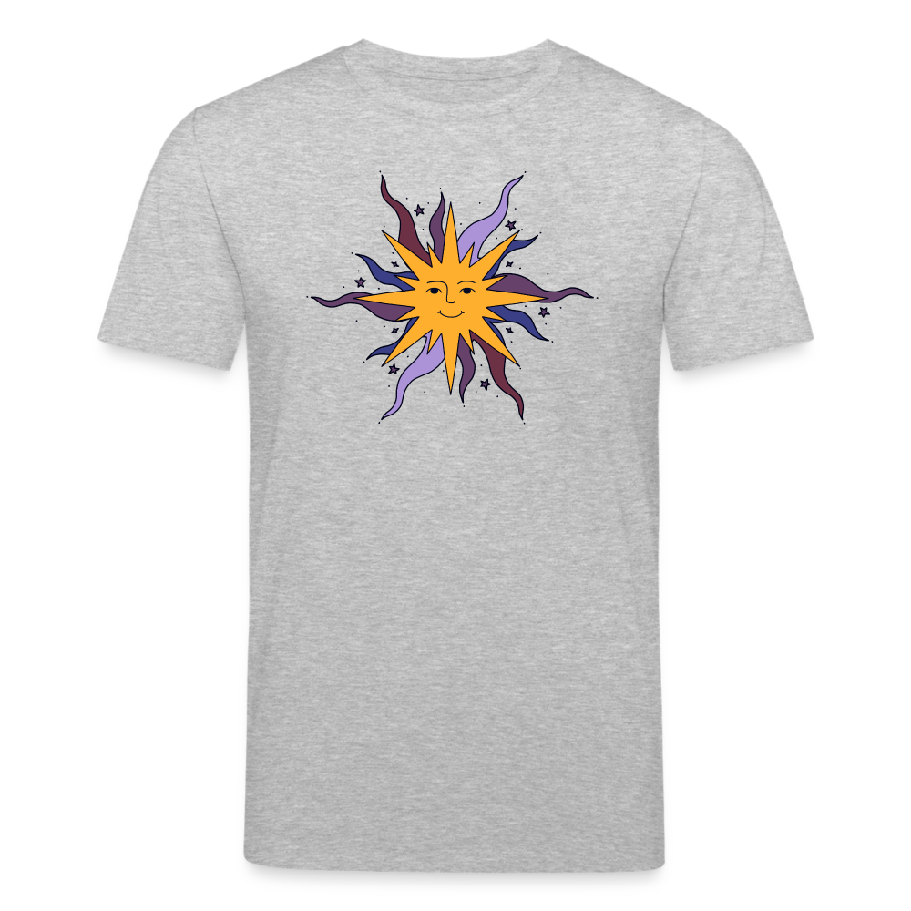 Männer Bio-T-Shirt - “Warme Sonne” - Grau meliert