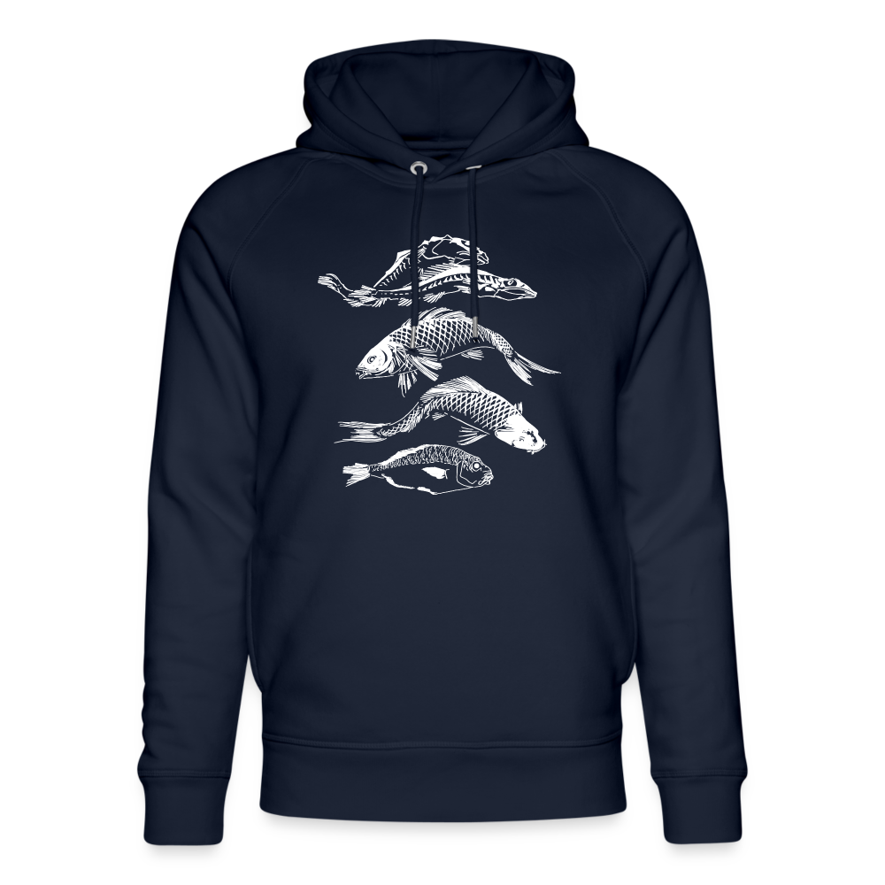 Unisex Bio-Hoodie - “Fischsilhouetten” - Navy