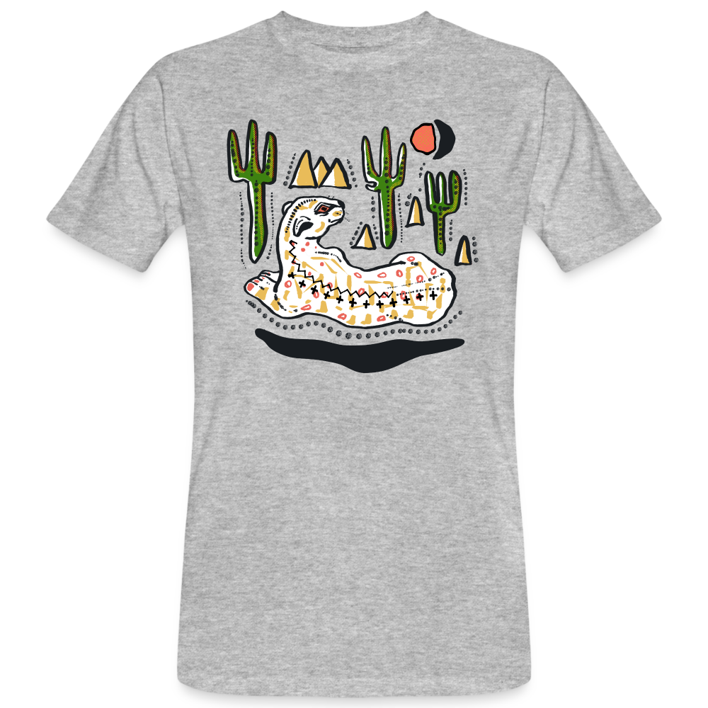 Männer Bio-T-Shirt - “Folkart Jaguar” - Grau meliert
