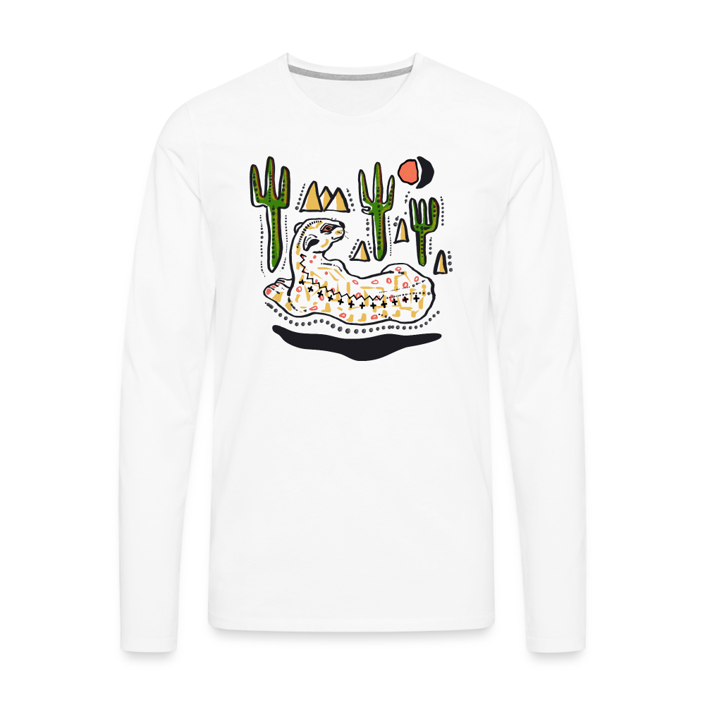 Männer Premium Langarmshirt - “Folkart Jaguar” - weiß