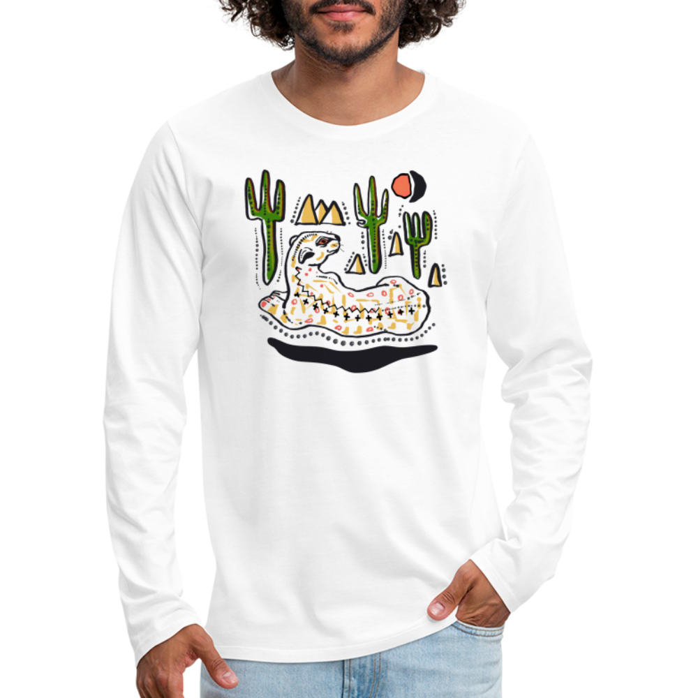 Männer Premium Langarmshirt - “Folkart Jaguar” - weiß