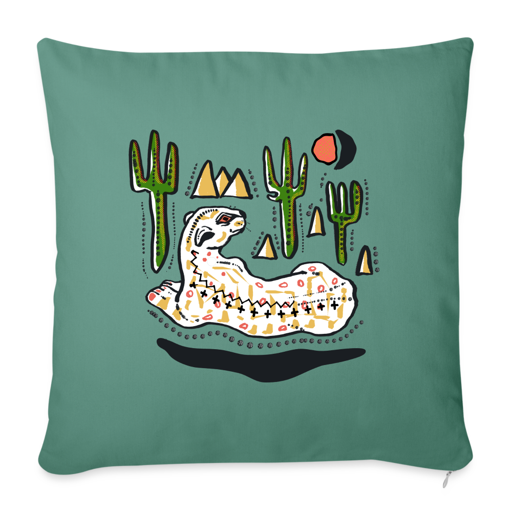 Sofakissen mit Füllung 44 x 44 cm - “Folkart Jaguar” - Tanngrün