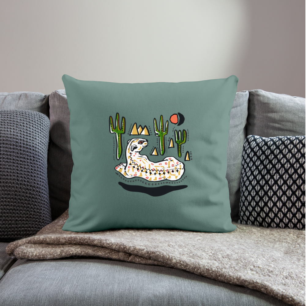 Sofakissen mit Füllung 44 x 44 cm - “Folkart Jaguar” - Tanngrün