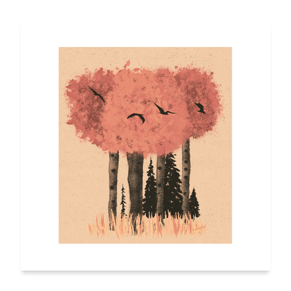Poster 60x60 cm "Herbstfarben" - weiß
