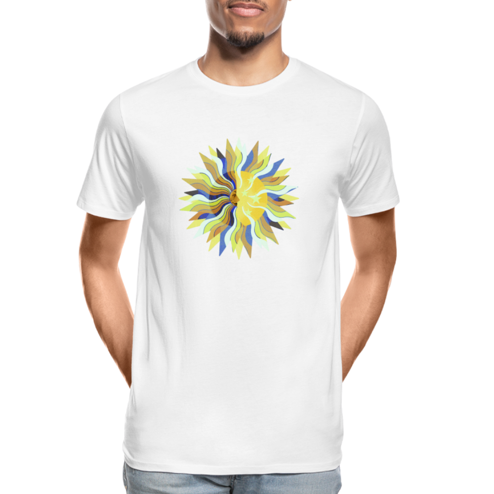 Männer Premium Bio T-Shirt - "Sonne und Mond" - weiß