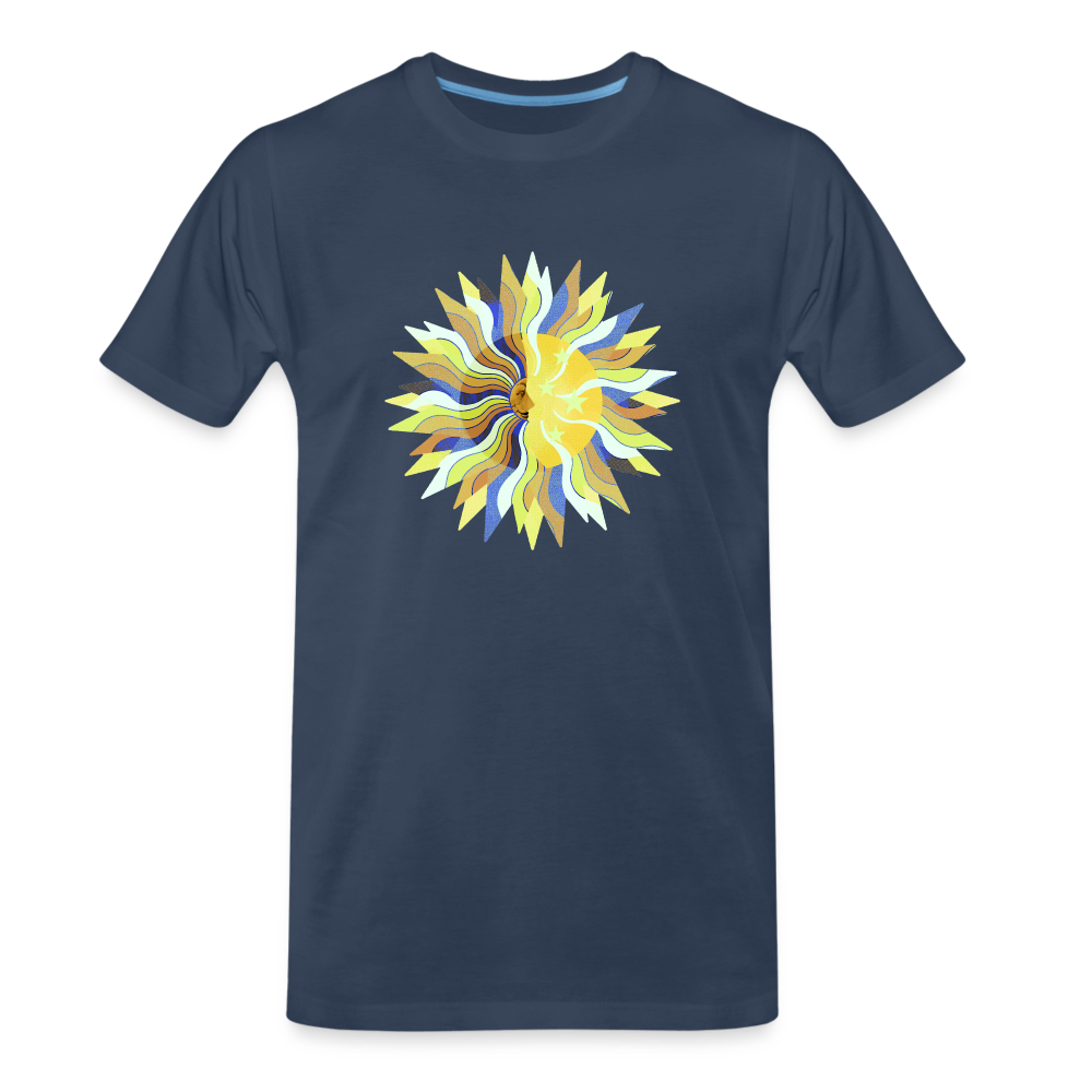 Männer Premium Bio T-Shirt - "Sonne und Mond" - Navy