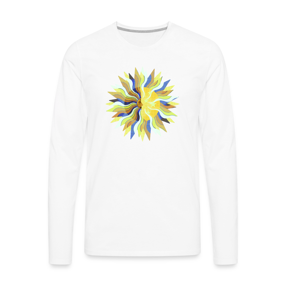 Männer Premium Langarmshirt "Sonne und Mond" - weiß